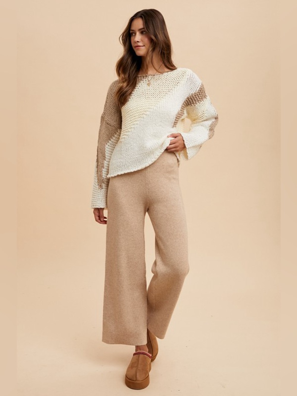 Annie Wear Color Block Drop Shoulder Sweater🛍️